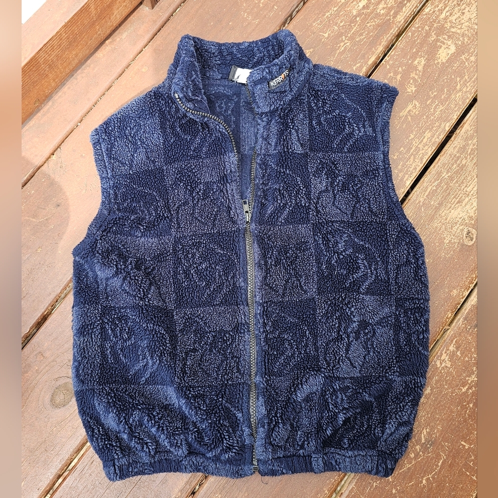 Kerrits Patchwork Vest Womens Size M/L Blue Equestrian Riding Outdoor Thick USA